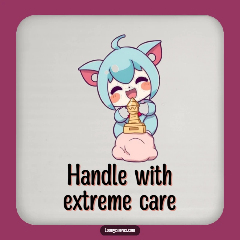 Funny Art Coaster: Delighted Character Sculpture Balance, Humorous Drink Protection Gift