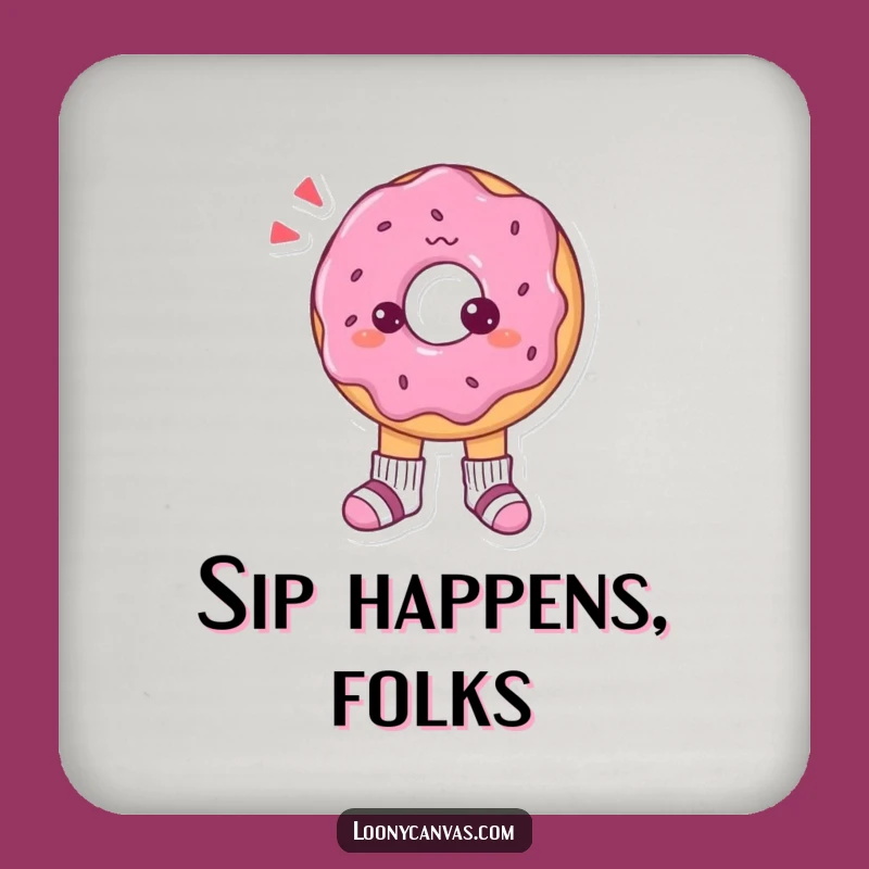 Funny Donut Sock Confusion Coaster: Protect Surfaces with Whimsy