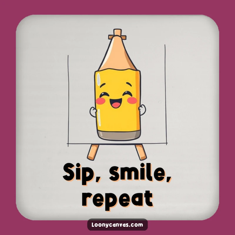 Funny Giggling Crayon Coaster: Protect Surfaces with Artful Smiles