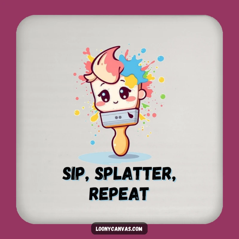 Funny Shy Paintbrush Coaster: Protect Surfaces with Artistic Humor