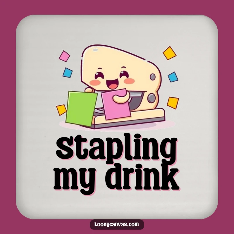 Funny Stapler Coaster: Cheerful Office Drink Protector Gift