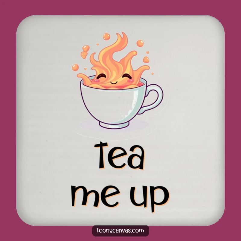 Funny Kawaii Giggling Teacup Coaster - Tea Overflow Protection, Cute Humorous Gift