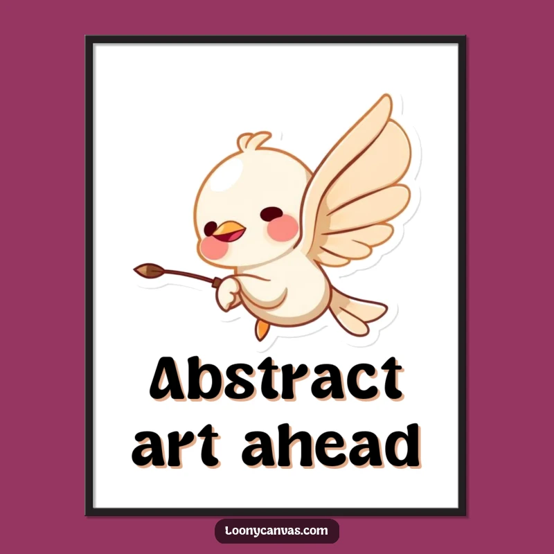 Funny Flying Chisel Poster: Abstract Art Decor, Hilarious Wall Art Gift for Studios