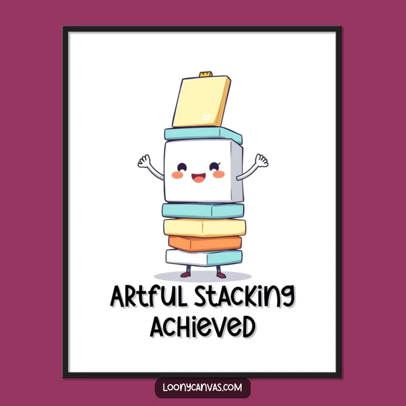 Funny Cube Canvas Balance Poster - Cheerful Art Decor