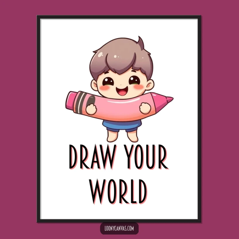 Funny Giant Crayon Poster: Whimsical Art Print, A Perfect Funny Gift for Studios!