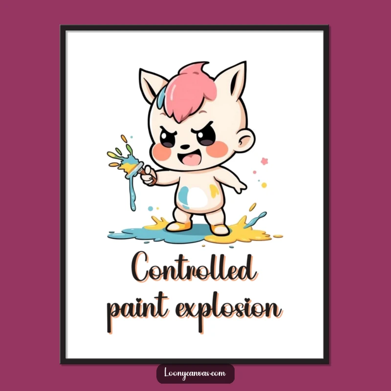 Funny Art Poster: Mischievous Paint Splatter, Vibrant Wall Decor Funny Gift