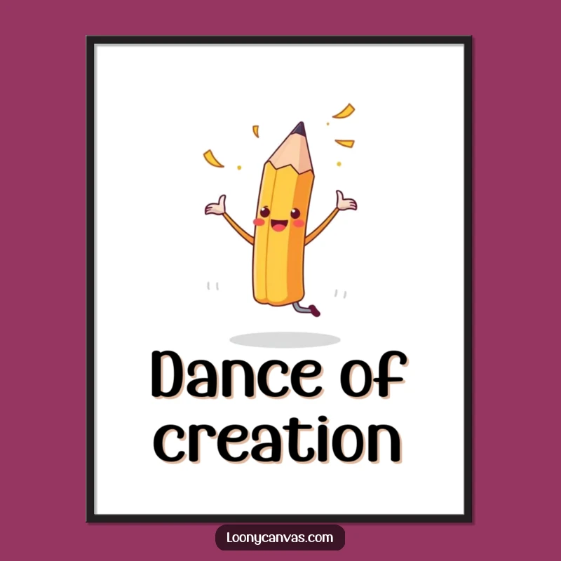 Funny Cheerful Pencil Poster: Celebrate Art with a Dance