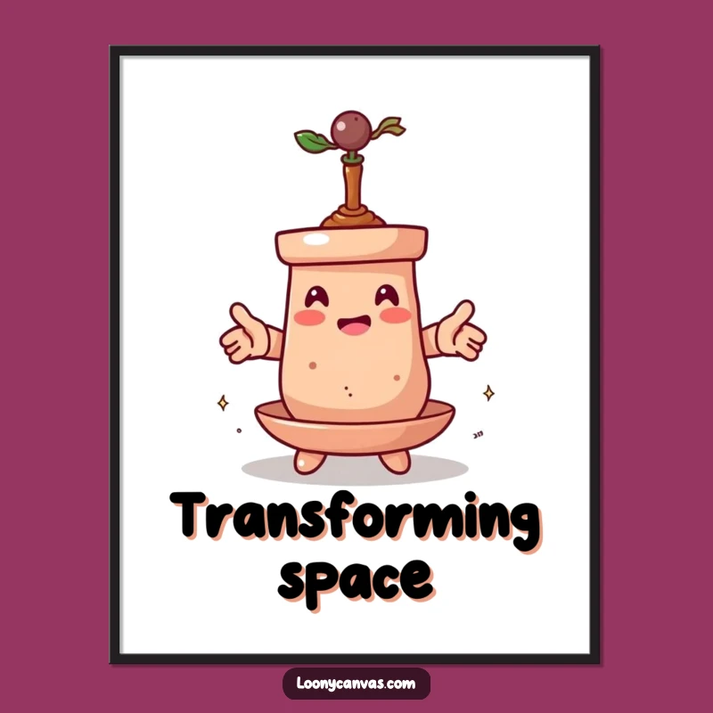 Funny Clay Pot Poster: Spinning Transformation Art, Hilarious Wall Decor Gift for Studios