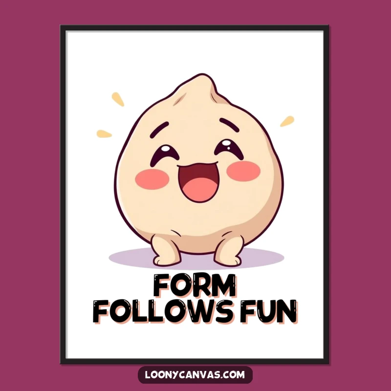 Funny Excited Clay Ball Poster: Artistic Shapes for Your Walls