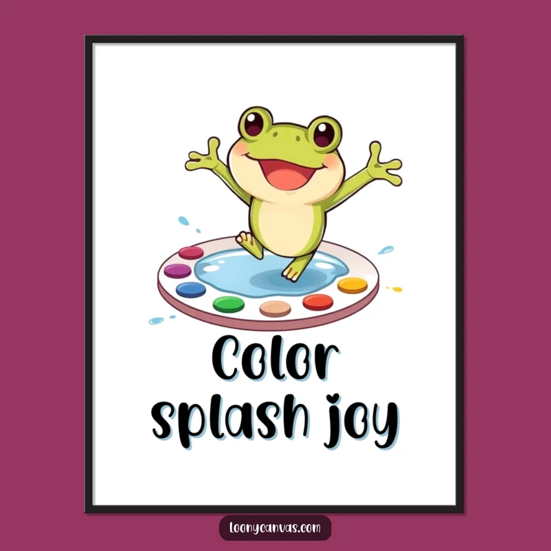 Funny Frog Art Poster: Joyful Amphibian Painter Wall Art, Hilarious Funny Gift!