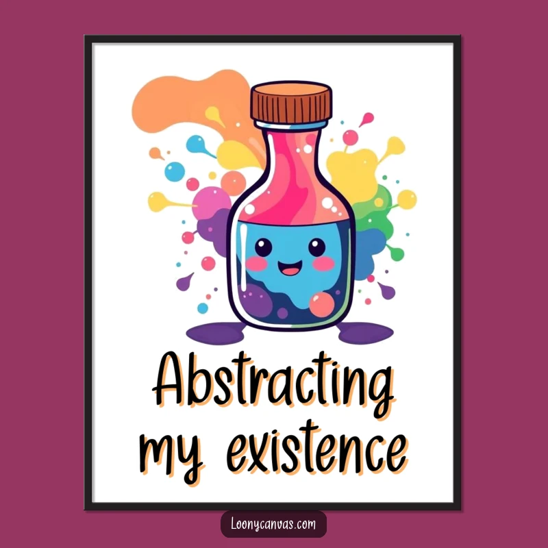 Funny Ink Bottle Poster: Bring Abstract Art and Humor Home