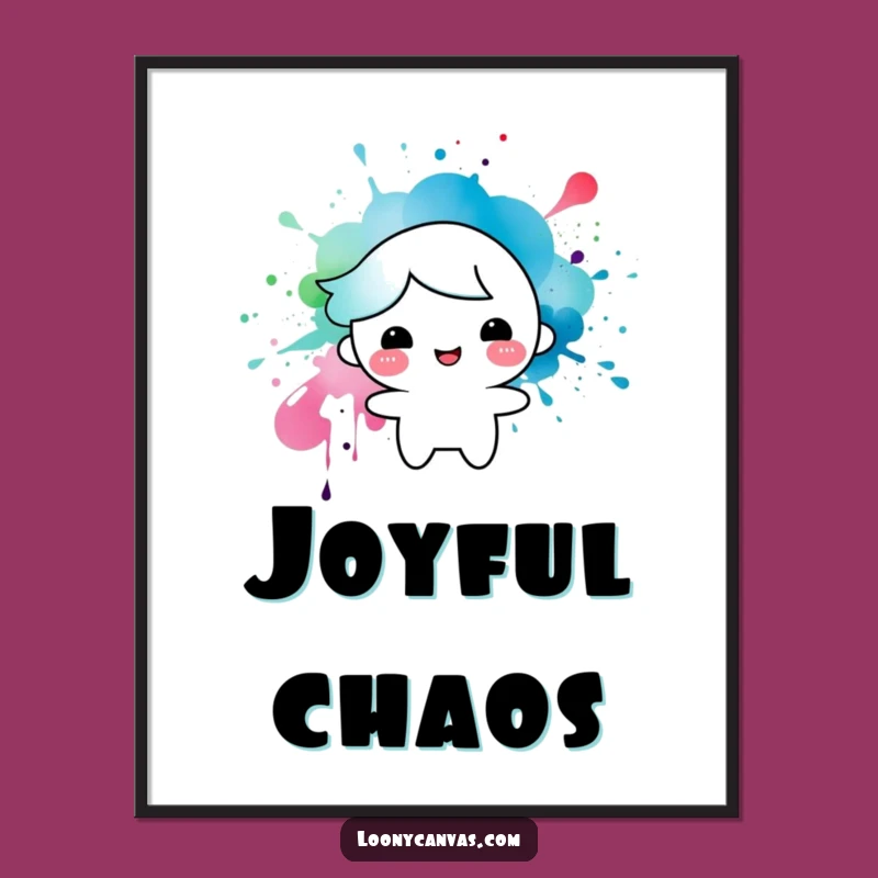 Funny Ink Splatter Character Poster: Hilarious Art Studio Wall Decor