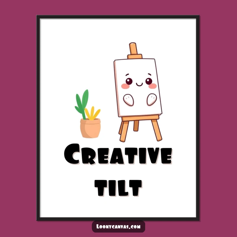 Funny Kawaii Easel Poster: Bring Precarious Art to Your Walls