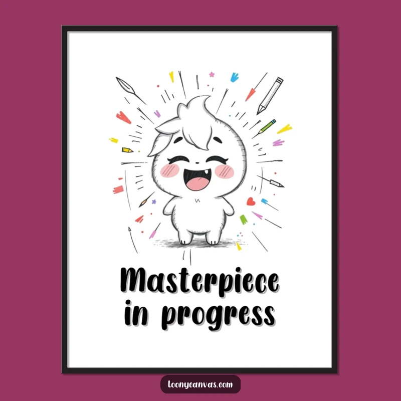 Funny Kawaii Pencil Poster: Hilarious Art for Your Creative Space