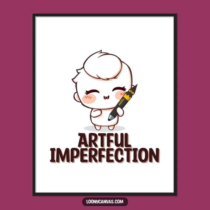 Funny Mischievous Charcoal Poster: Artful Smudges and Winks