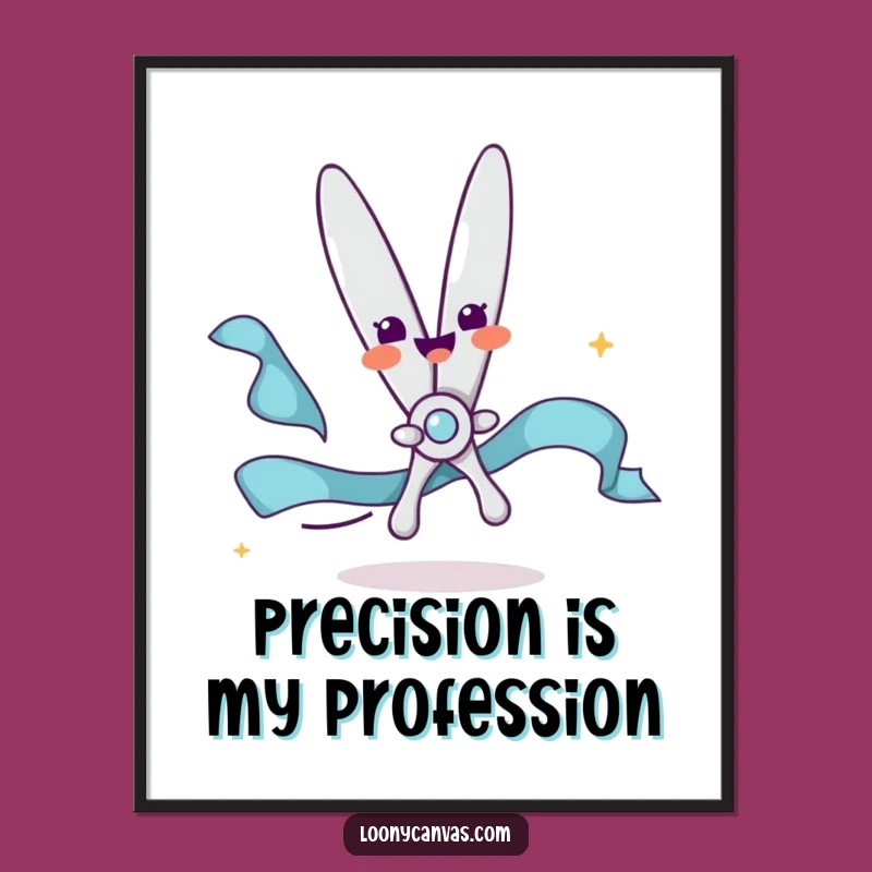 Funny Scissors Poster - Delightful Ribbon-Cutting Art for Your Wall Decor
