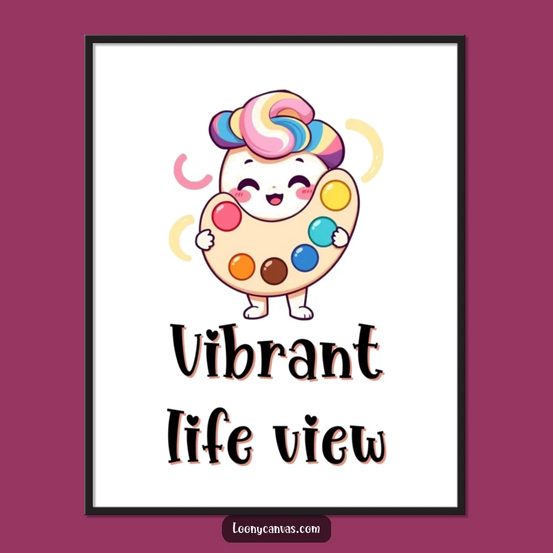 Funny Smiling Palette Art Print: Vibrant Colors Wall Decor Gift