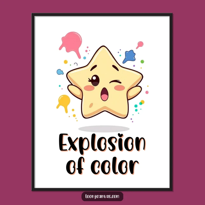 Funny Star Paint Splatter Poster - Vibrant Art Humor Decor