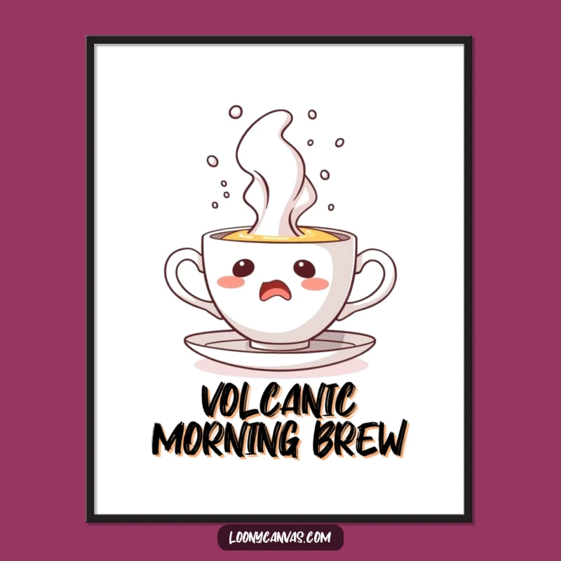 Funny Startled Teacup Geyser Poster: Dramatic Character Art Print