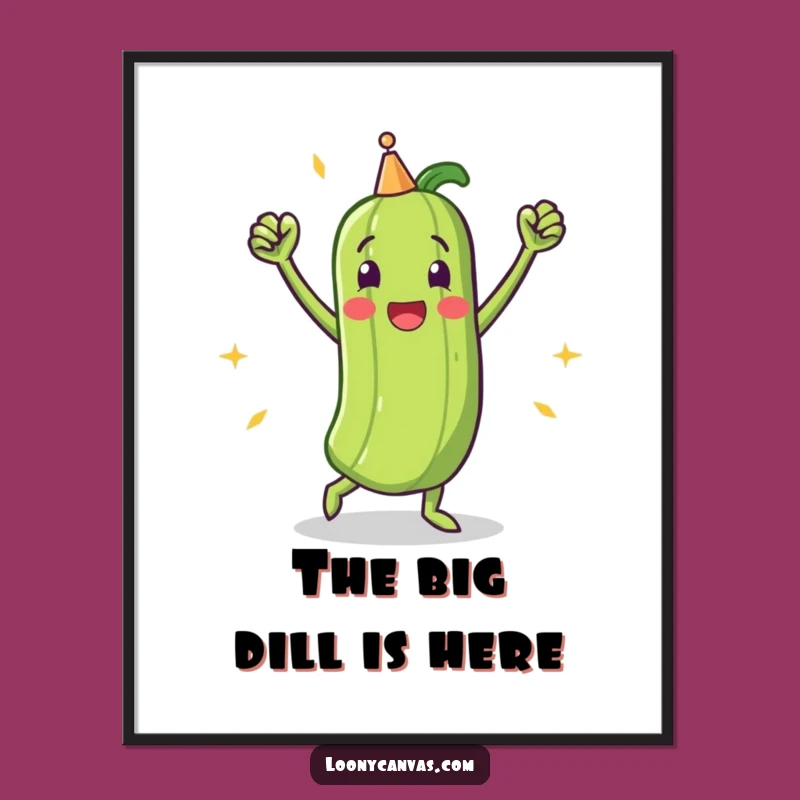 Funny Triumphant Pickle Victory Dance Poster: Celebrate Art Print