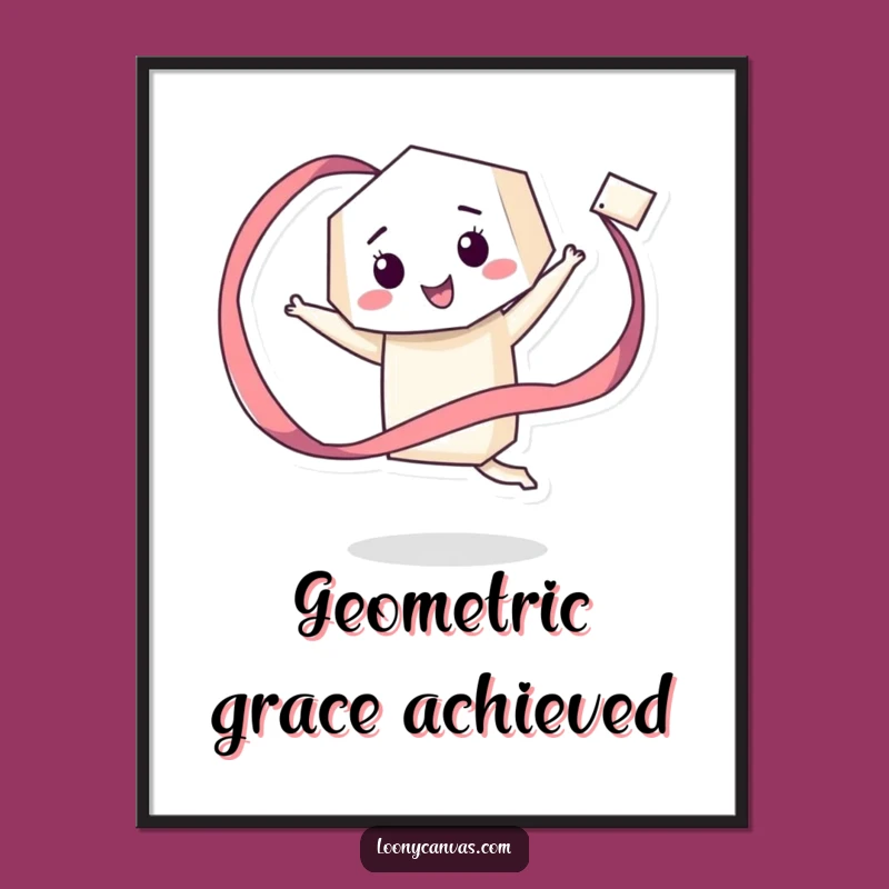 Funny Geometric Ribbon Poster - Joyful Dance Wall Art