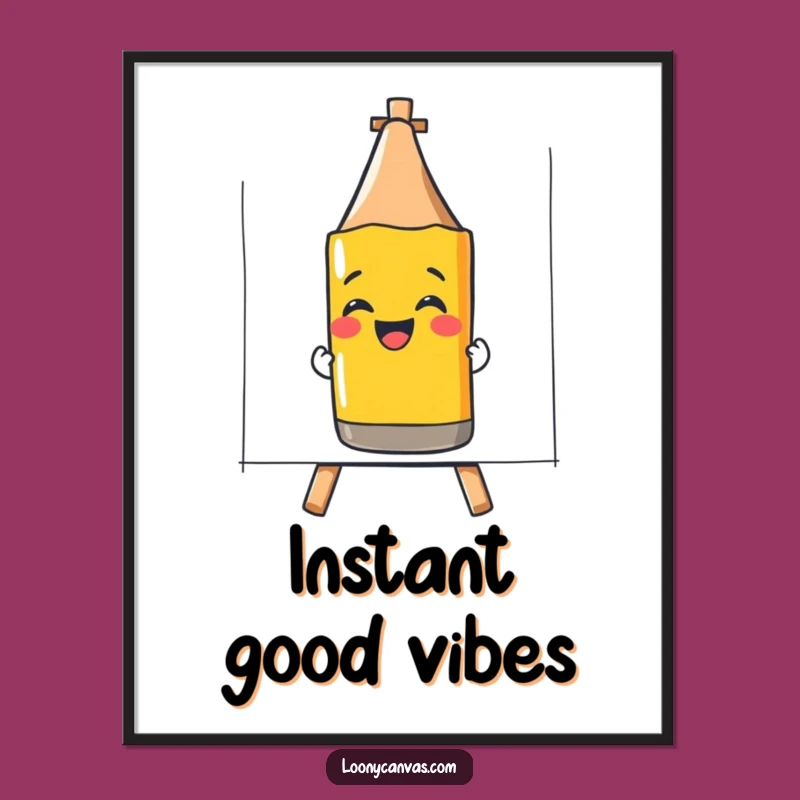 Funny Giggling Crayon Poster: Artistic Smiles for Your Walls