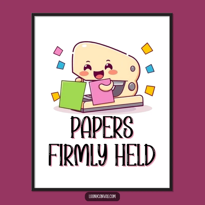 Funny Stapler Art Print: Cheerful Office Organization Wall Decor Gift