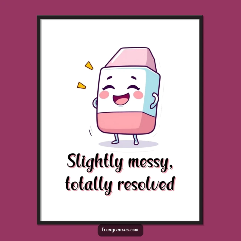 Funny Giggling Eraser Poster: Hilarious Art Decor for Your Space