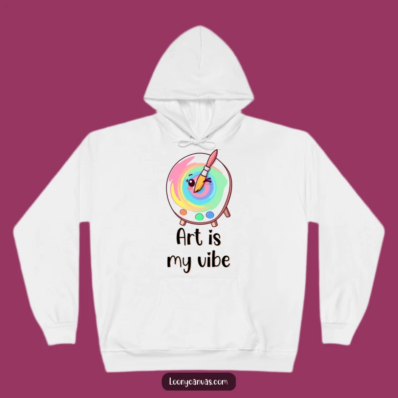 Funny Kawaii Winking Paintbrush Hoodie - Cozy Art Swirl, Great Humorous Gift