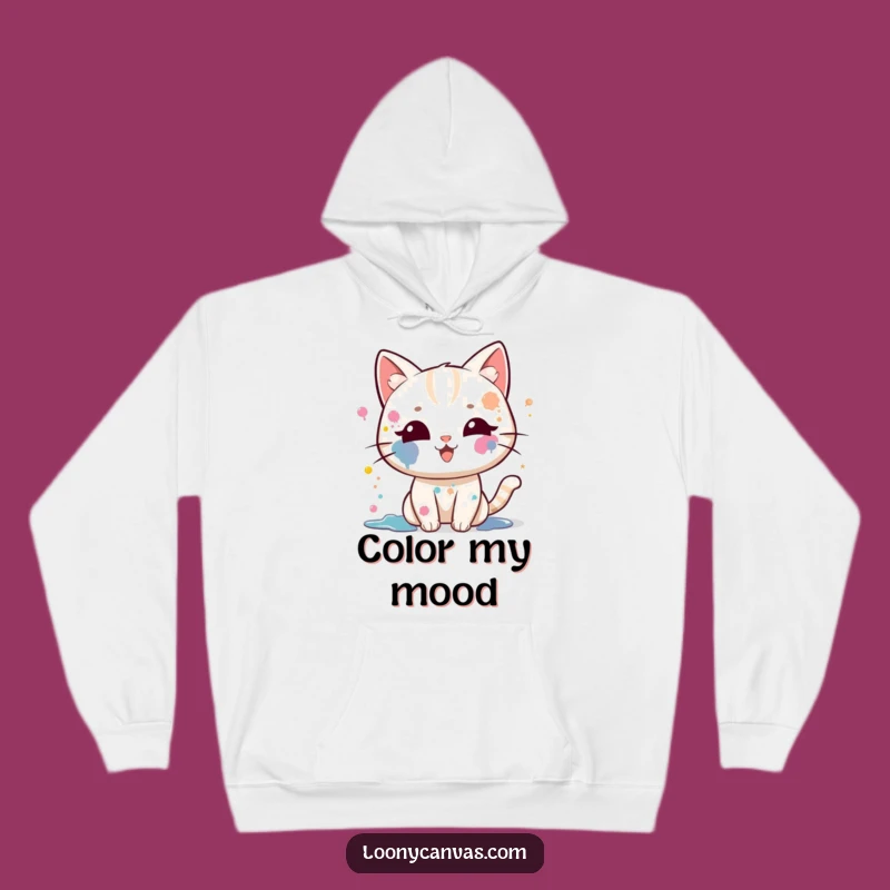 Cozy Funny Kawaii Cat Hoodie: Warmth For Messy Artists