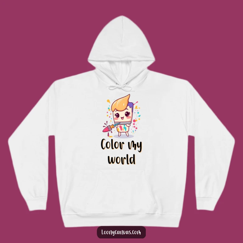 Cozy Funny Kawaii Paintbrush Hoodie: Manic Art Splatter Wear Gift