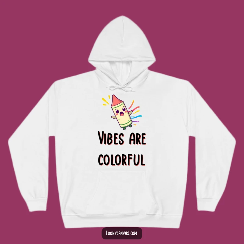 Cozy Funny Crayon Hoodie: Surprised Character for Vibrant Comfort