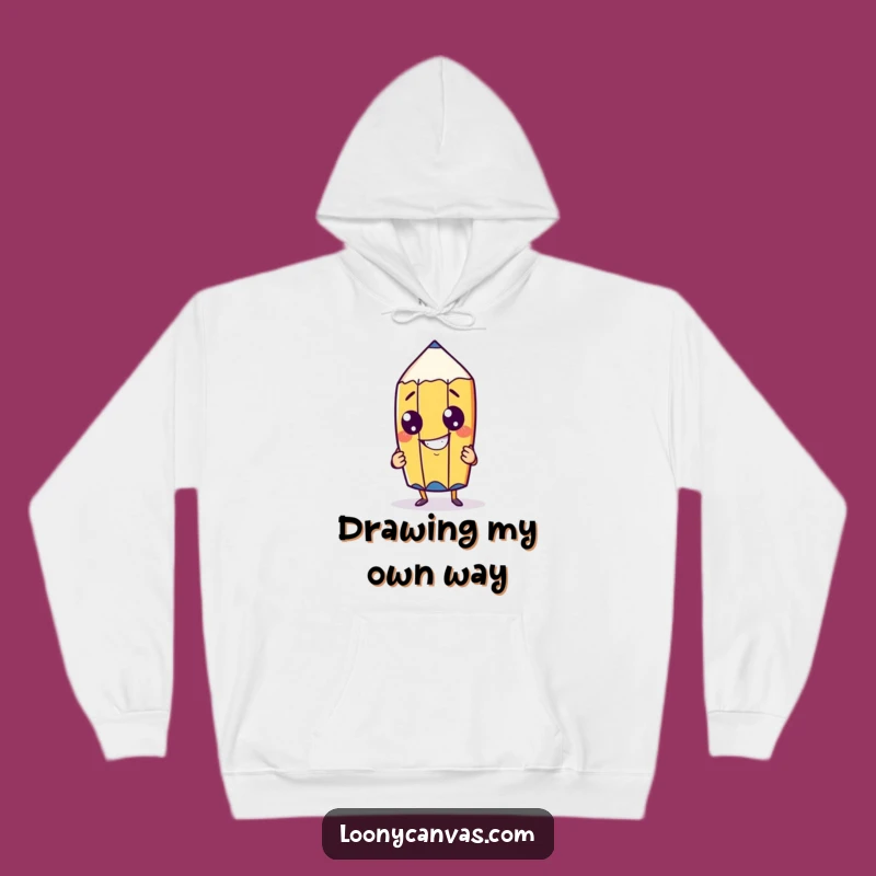 Cozy Funny Pencil Hoodie: Cheeky Character for Creative Comfort