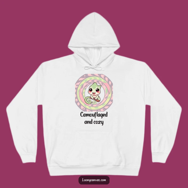 Funny Chameleon Hoodie: Cozy Swirling Pattern Blend, Perfect Humorous Gift for Cozy Vibes