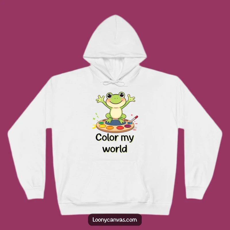 Funny Frog Paint Splash Hoodie - Cozy & Creative Funny Gift for Artists