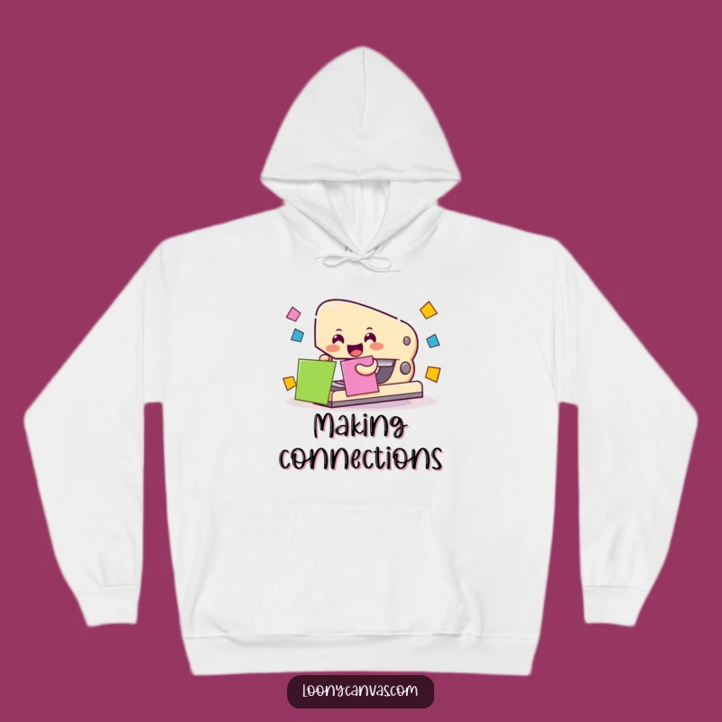 Cozy Funny Stapler Hoodie: Cheerful Office Companion Wear Gift