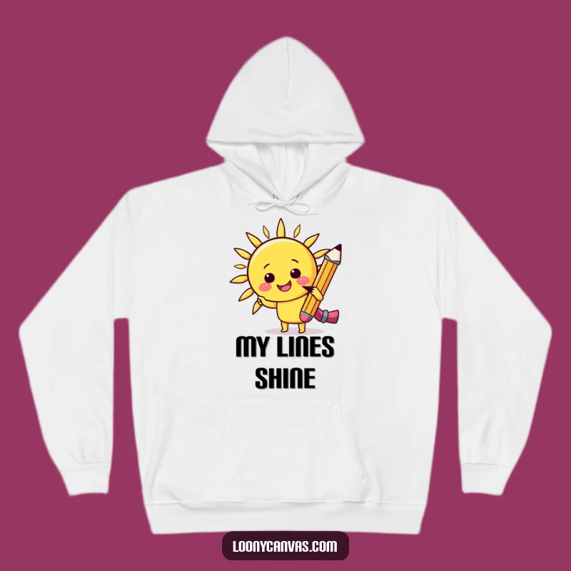 Funny Kawaii Pencil Sun Hoodie - Cozy Cheerful Sketch, Great Humorous Gift