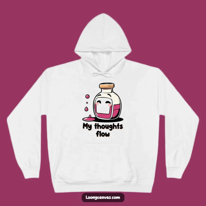 Cozy Funny Ink Bottle Hoodie: Giggling Character for Creative Comfort