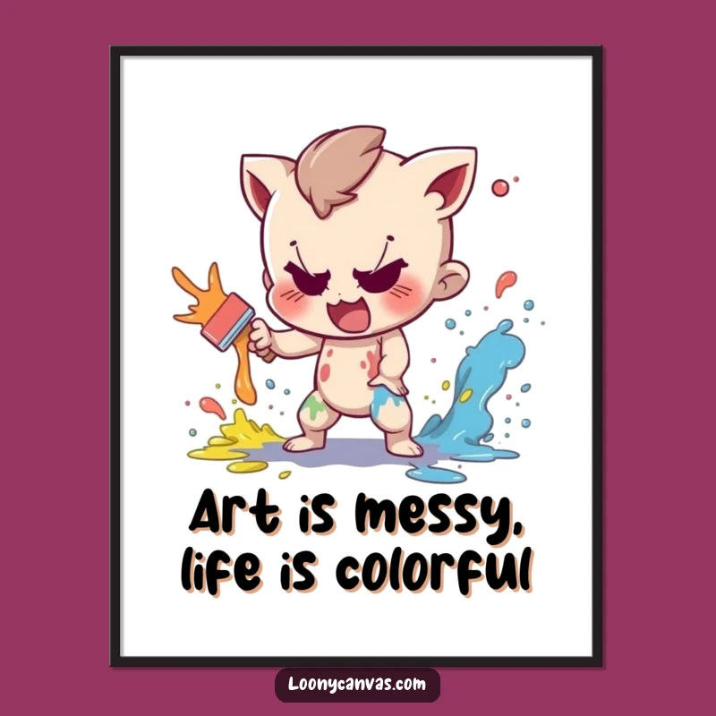 Free Printable Wall Art: Mischievous Paint Splatter Funny Downloadable Art for Bold Decor