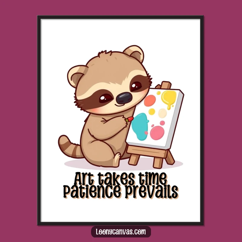 Funny Free Printable Sloth Wall Art: Slow Art Masterpiece, Downloadable Art Print