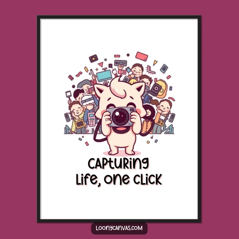 Funny Free Printable Wall Art: Kawaii Camera Chaos - Quirky DIY Decor
