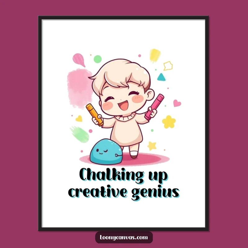 Free Printable Wall Art: Gleeful Chalk Artist Abstract Shapes Funny Downloadable Decor