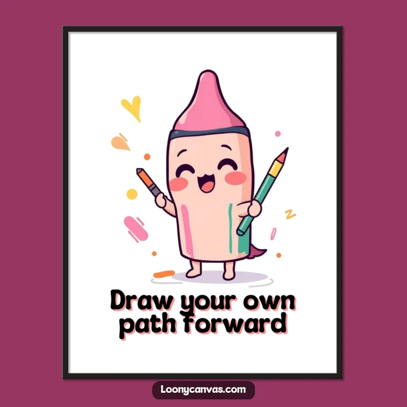 Free Printable Wall Art: Playful Crayon - Funny Downloadable Decor for a Creative Space