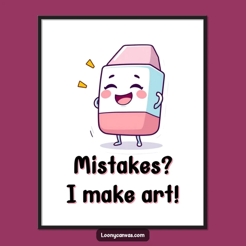 Free Printable Wall Art: Giggling Eraser, Funny Downloadable Art for Quirky Decor