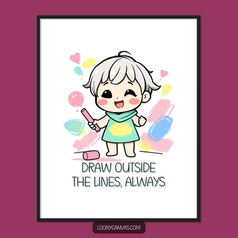 Free Printable Wall Art: Gleeful Chalk Artist's Funny Downloadable Art for Vibrant Spaces