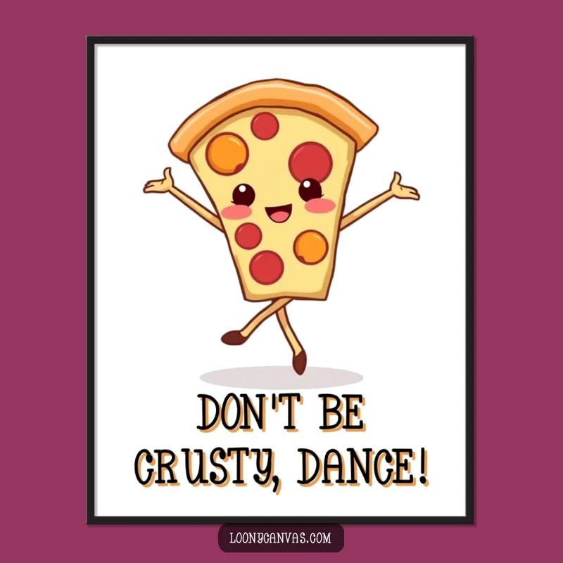 Free Printable Wall Art: Kawaii Pizza Ballet Funny Downloadable Art Print