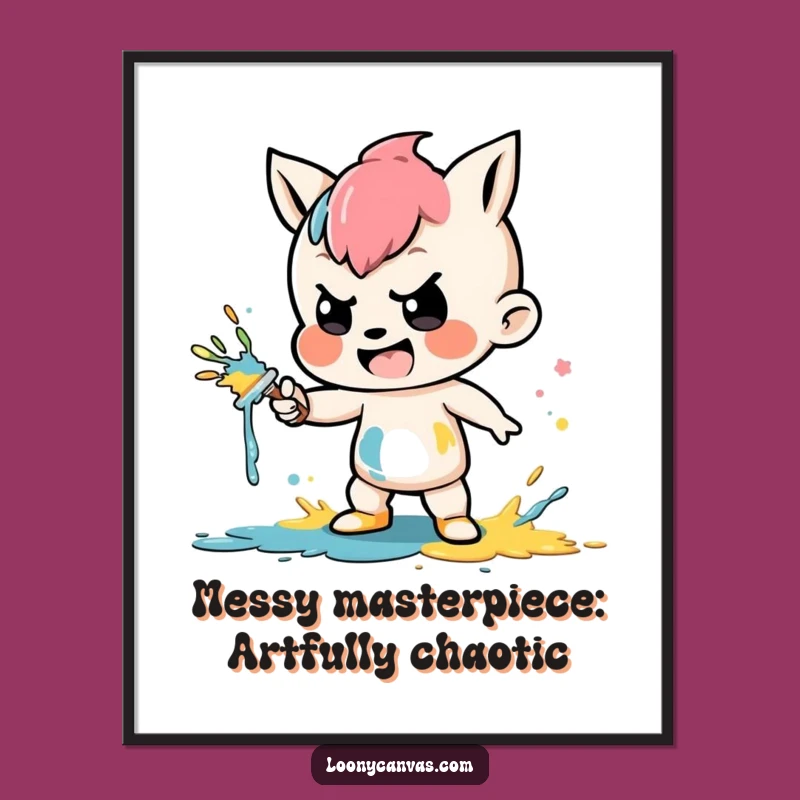 Free Printable Wall Art: Mischievous Painter Splatter Funny Downloadable Decor