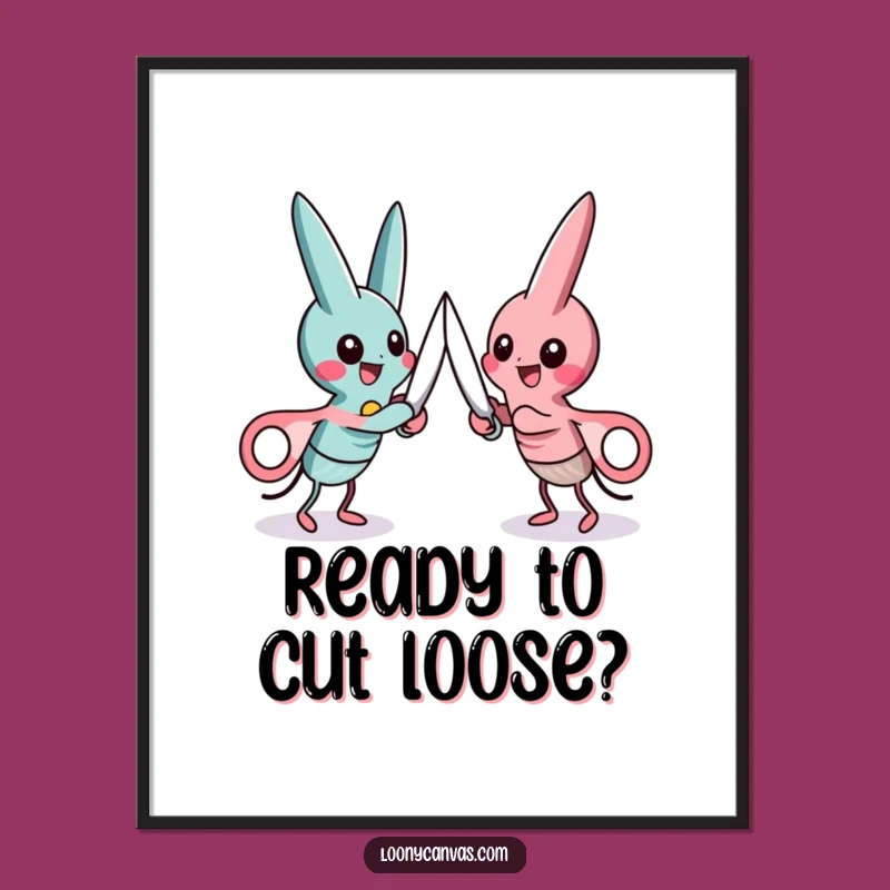 Free Printable Wall Art: Scissors Duel Playfulness - Downloadable Funny Art for Home