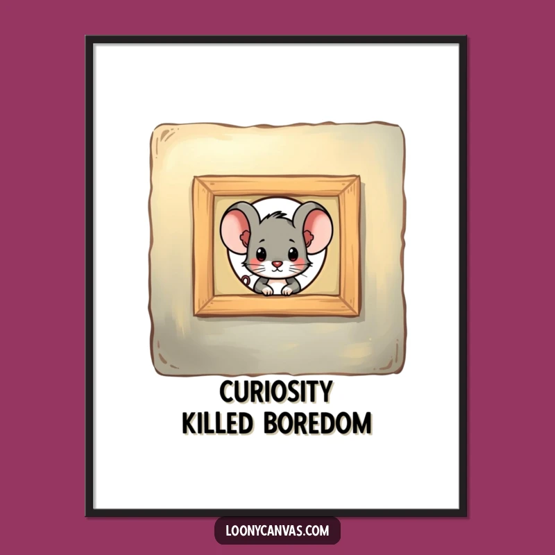 Funny Free Printable Mouse Art - Curious Peek Downloadable Wall Decor for Home