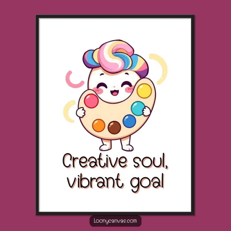 Funny Free Printable Palette Art: Vibrant Swirling Colors Character Downloadable Wall Decor